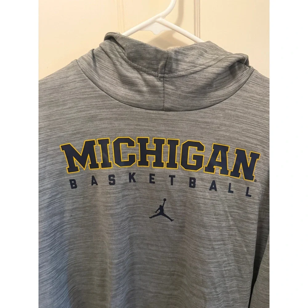 Jordan Mens Dri-FIT Grey Heathered Pullover Hoodie Sweatshirt XL Jumpman Logo